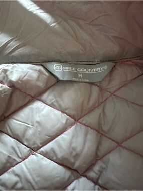 Free Country Quilted Jacket in Taupe with Pink Stitching